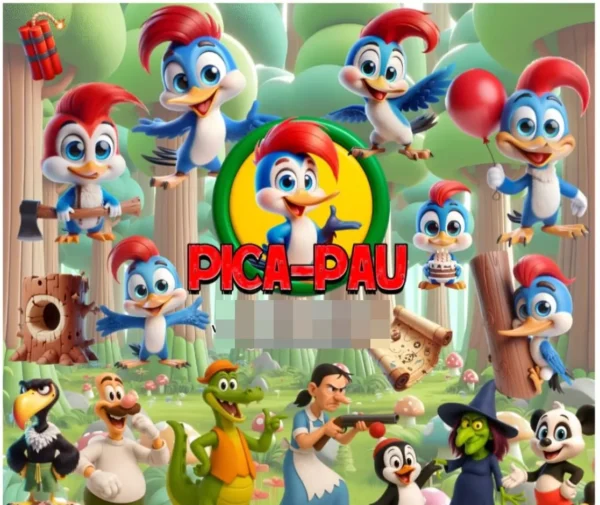 Explore a Criatividade com o Kit Pica-Pau 3D em PNG