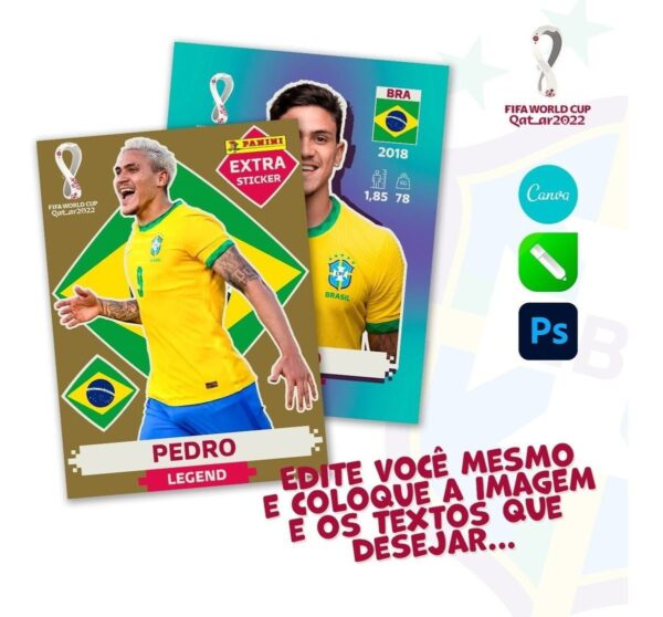 Figurinha Da Copa 2022 Editável No Canva Photoshop Corel
