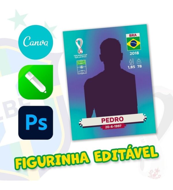 Figurinha Da Copa 2022 Editável No Canva Photoshop Corel