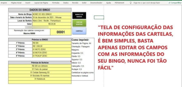 Gerador Cartela De Bingo ( Arquivo Excel ) 2500 Cartelas.