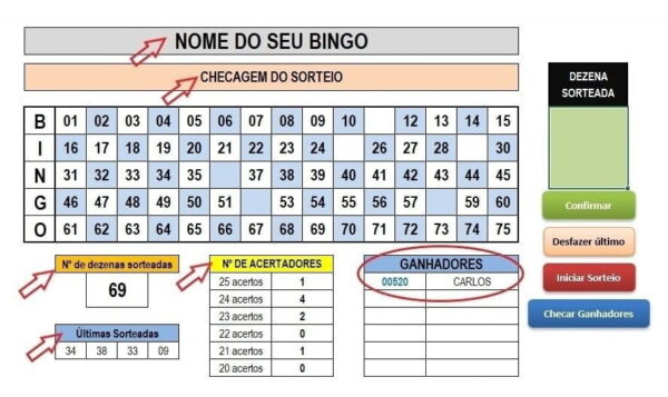 Gerador Cartela De Bingo ( Arquivo Excel ) 2500 Cartelas.