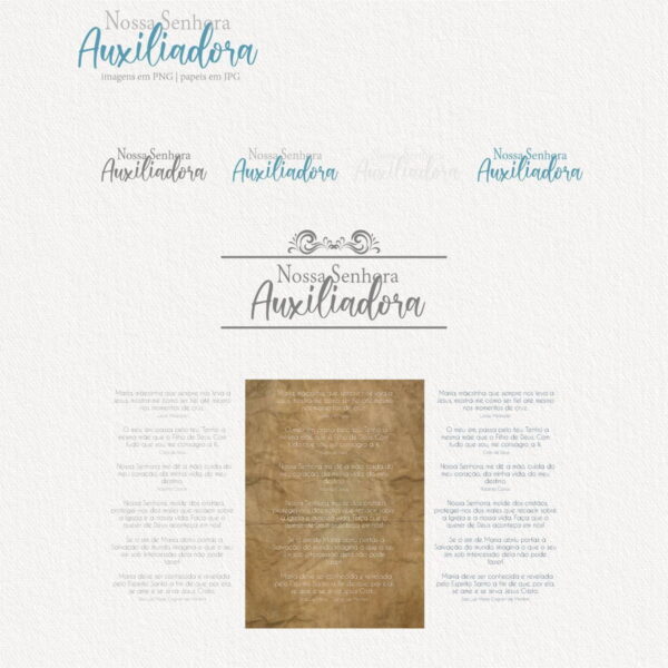 Ilustrações Aquarela Nossa Senhora Auxiliadora Kit Digital