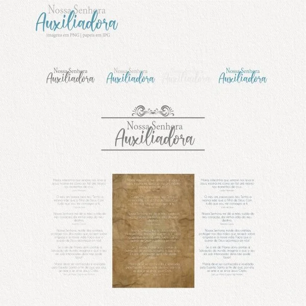 Ilustrações Aquarela Nossa Senhora Auxiliadora Kit Digital