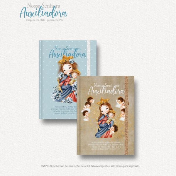 Ilustrações Aquarela Nossa Senhora Auxiliadora Kit Digital