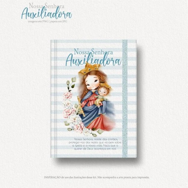 Ilustrações Aquarela Nossa Senhora Auxiliadora Kit Digital