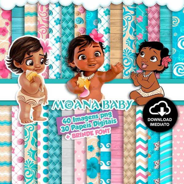 Ilustrações Baby Moana Imagens P Decoração e Personalizados