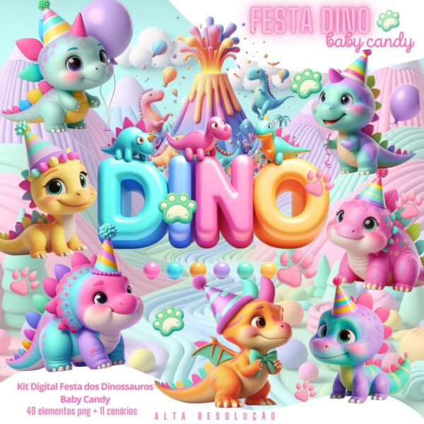 Ilustrações Festa dos Dinossauros Cliparts Png Baby Candy
