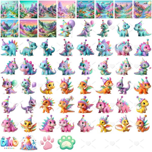 Ilustrações Festa dos Dinossauros Cliparts Png Baby Candy