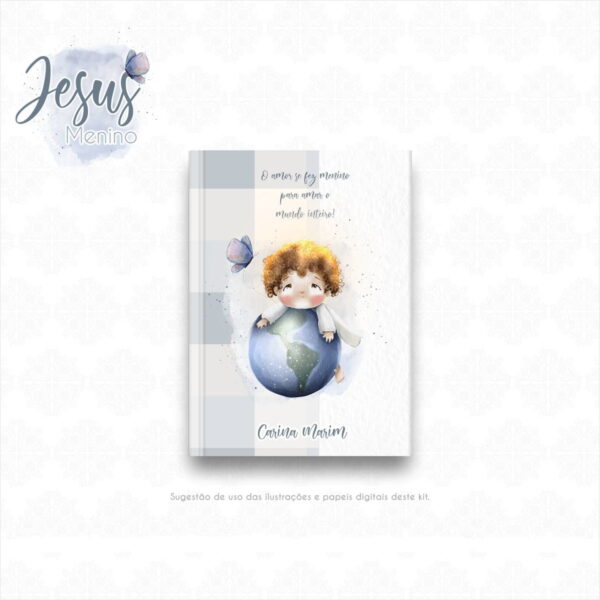 Ilustrações Jesus Menino Kit Digital Santinhos em Aquarela