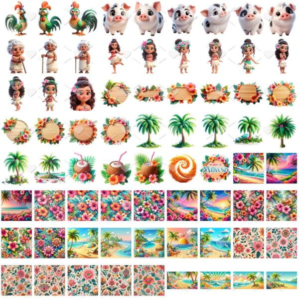 Ilustrações Moana Waialiki Cute 3D Fofo Imagens Png
