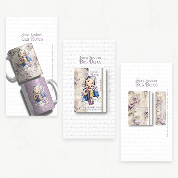 Ilustrações Nossa Senhora das Dores Kit Digital Arquivos Png