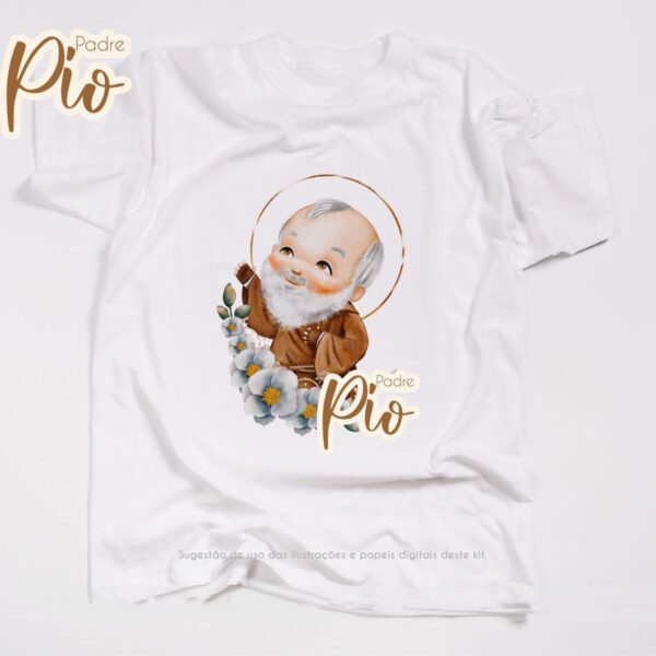 Ilustrações Png Padre Pio Kit Digital Santinhos Aquarelados