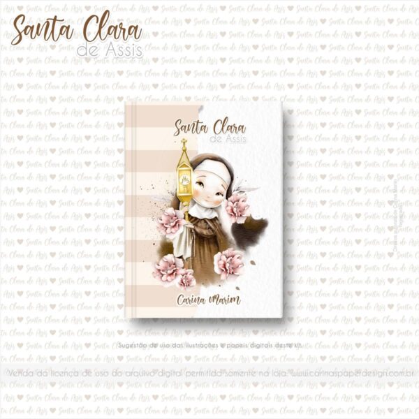 Ilustrações Png Santa Clara de Assis Kit Digital Santinhos