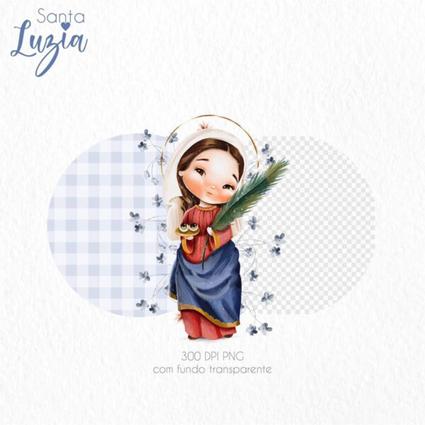 Ilustrações Png Santa Luzia Kit Digital Santinhos Aquarelado