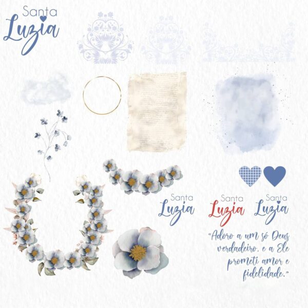 Ilustrações Png Santa Luzia Kit Digital Santinhos Aquarelado