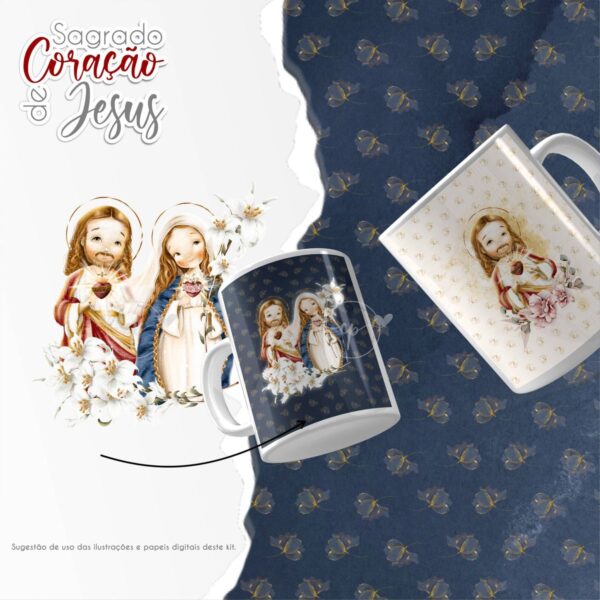 Ilustrações Sagrado Coração de Jesus: Kit Digital