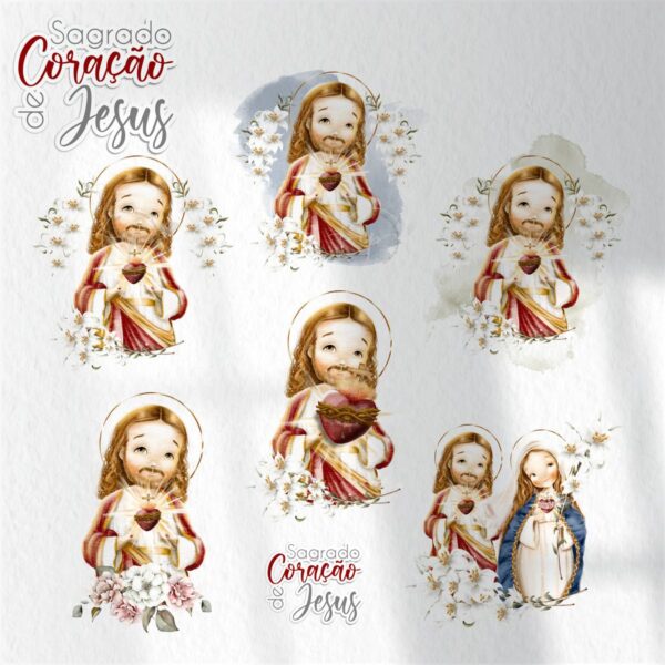 Ilustrações Sagrado Coração de Jesus: Kit Digital