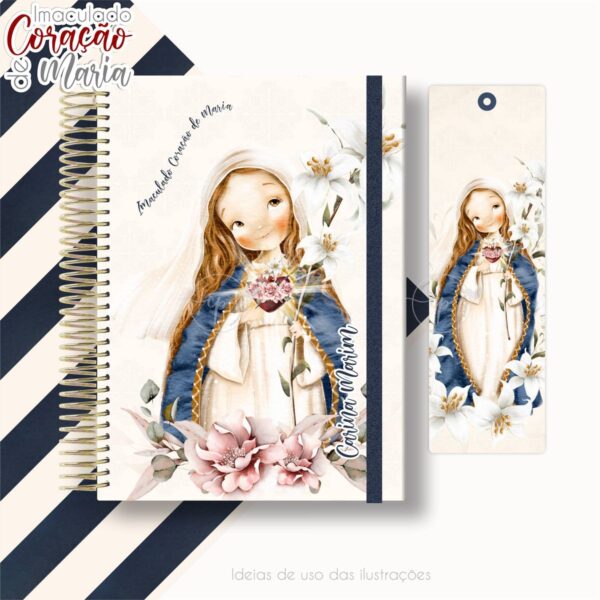 Imaculado Coração de Maria Kit Digital Santinhos em Png