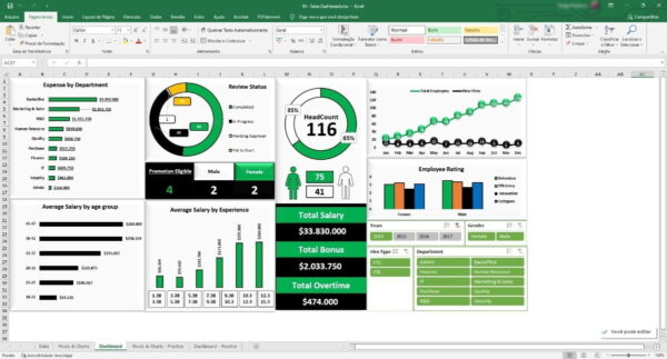 Infográficos + Dashboards Excel + De 200 Planilhas Editáveis