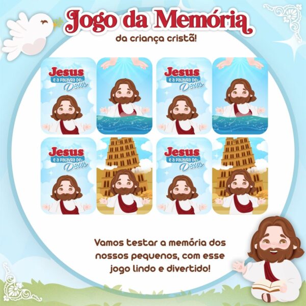 Jogo da Memória Religioso Infantil - Arquivo Digital - Imagem 3