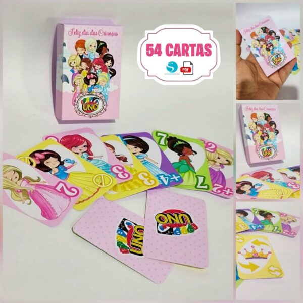 jogo uno princesas arquivo digital decoracao festa aniversario 1