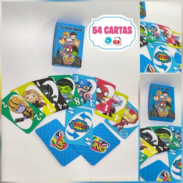 jogo uno vingadores arquivo digital imprima e monte 1