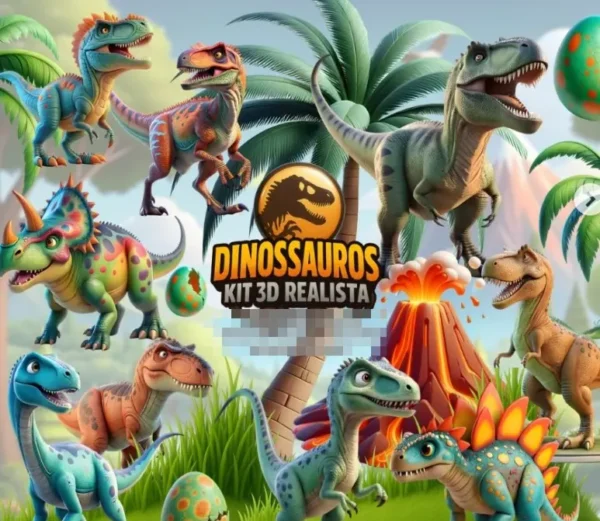 Jurassic Parque - Conjunto Digital Dinossauro em PNG