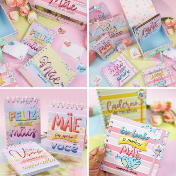 Ki Encadernação + Kit Digital Dia Das Mães Caderno Memórias