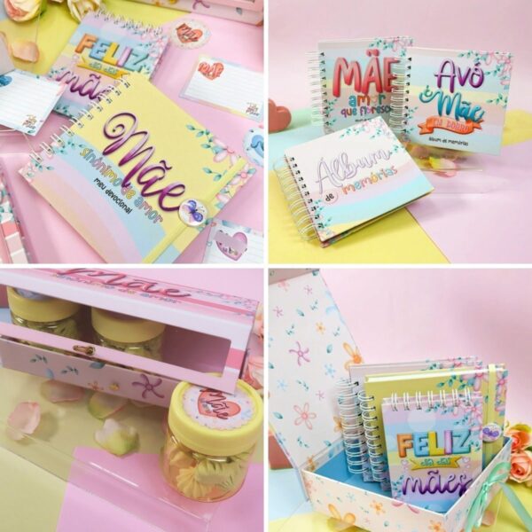 Ki Encadernação + Kit Digital Dia Das Mães Caderno Memórias