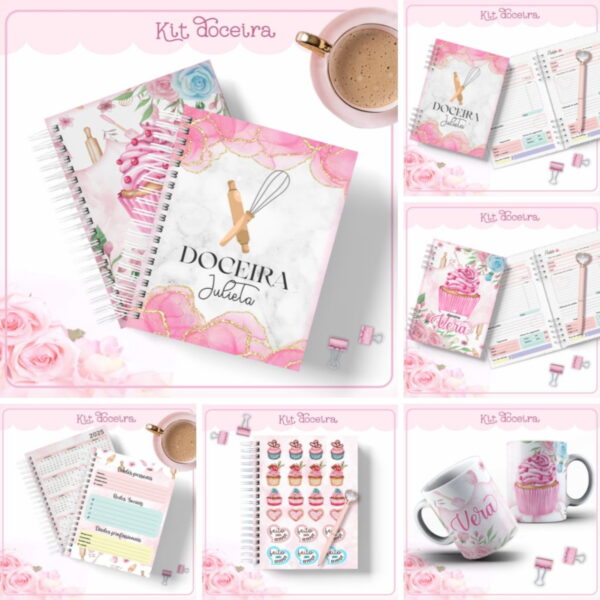 kit agendas doceira arquivo digital planners
