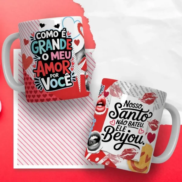 Kit Amor Eterno: 30 Artes para Canecas/Tubolatas em JPG
