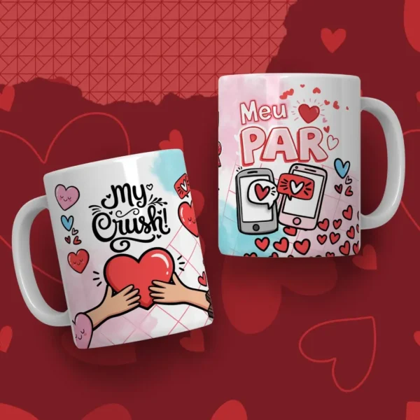 Kit Amor Eterno: 30 Artes para Canecas/Tubolatas em JPG