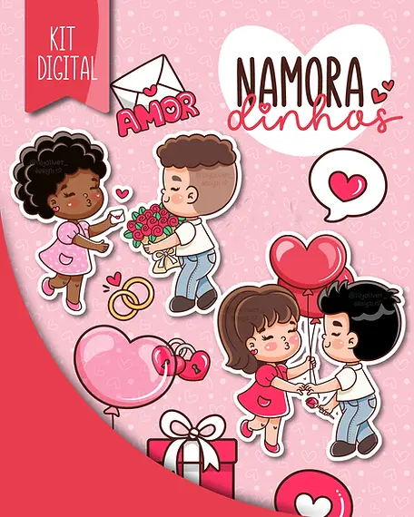 Kit Amoroso de Namorados - Arquivos Digitais PNG
