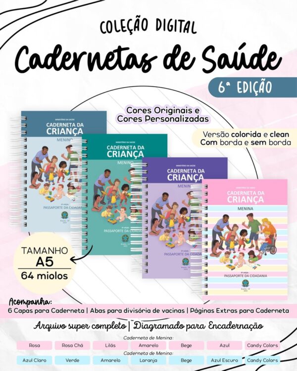 kit caderneta de saude 6 edicao encadernacao caderneta de saude 6 edicao