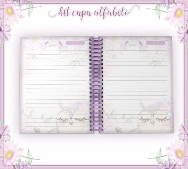 Kit Capa Alfabeto Lilás - Arquivo Digital