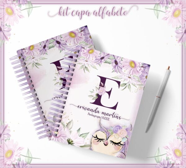 kit capa alfabeto lilas arquivo digital alfabeto lilas