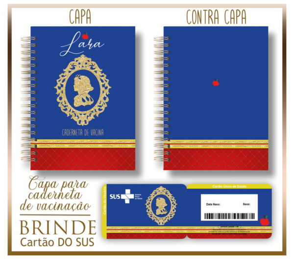 kit capa e cartao sus branca de neve arquivo digital personalizacao