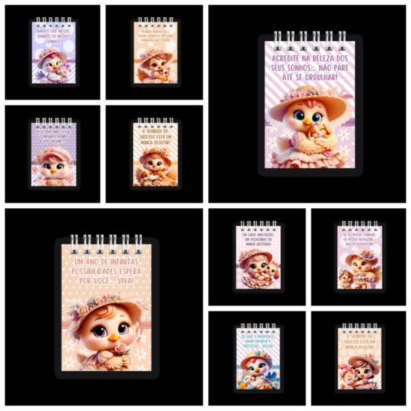 Kit Capas para Bloco A6 Cuddly Chicken- Png - Imagem 5