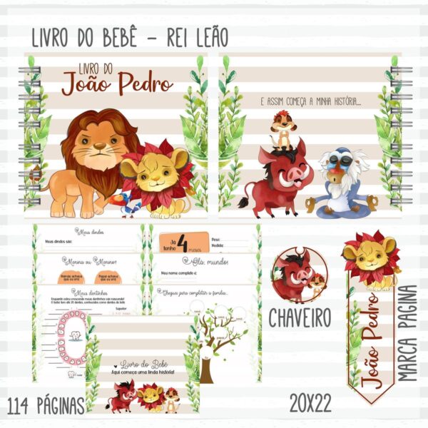 kit completo do bebe rei leao arquivo digital fotos e mensagens