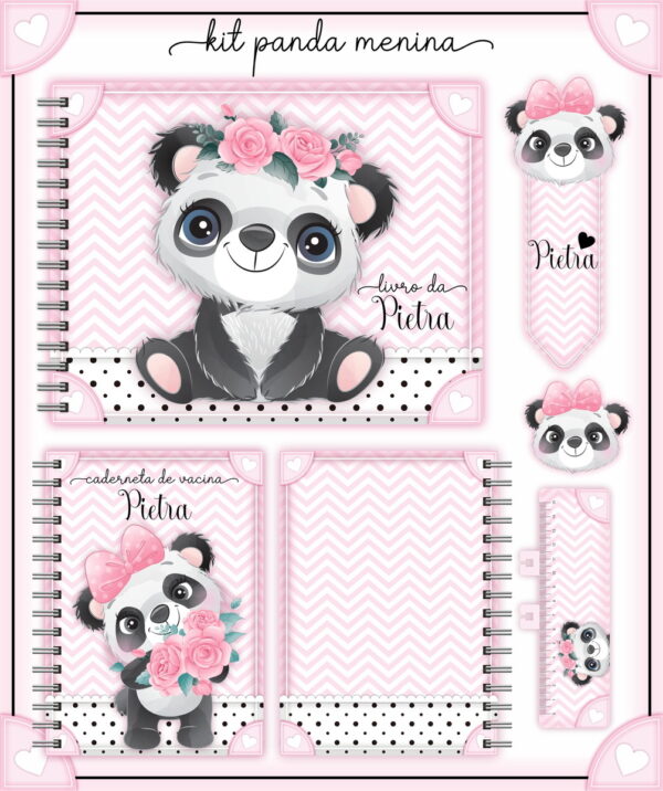 kit completo pandinha arquivo digital caderneta do bebe