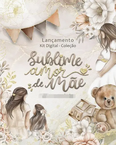 Kit de Aquarela Amor de Mãe - Personalização em PNG