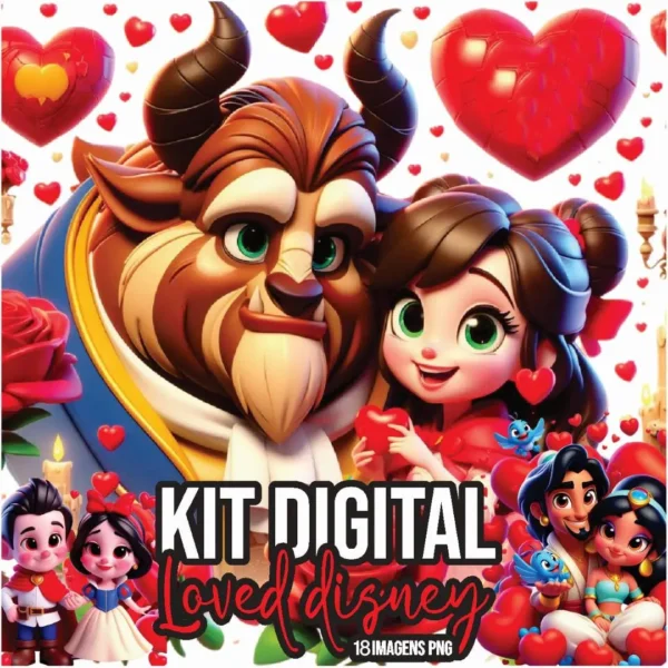 Kit de Imagens Disney Love em PNG - Ideal para Papelaria
