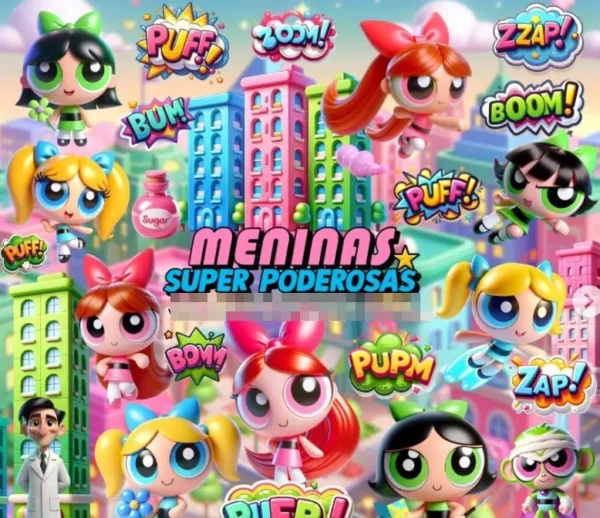Kit de Imagens Meninas Super Poderosas para Personalizados