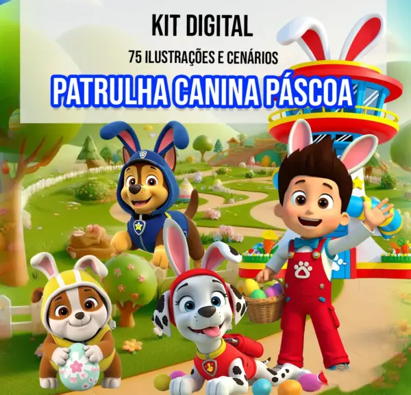 Kit De Pascoa Da Patrulha Canina Material Em Png Para Sublimacao