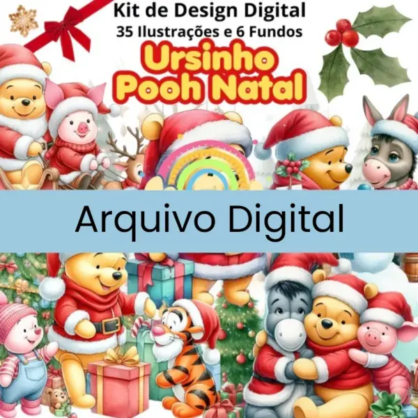 Kit De Ursinho Pooh Natal Png Lembrancinhas E Personalizados 2