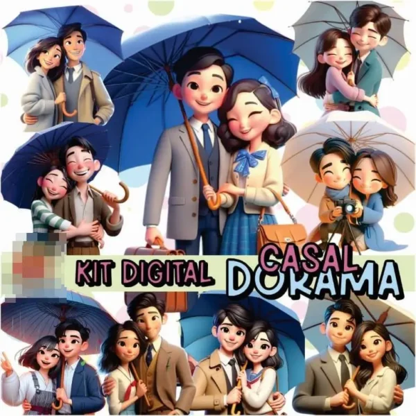 Kit Dia dos Namorados: Casais de Doramas em Arquivos PNG