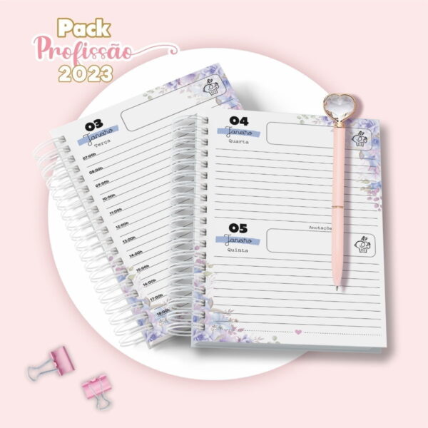 Kit Digital Agenda Planner Profissões C/ Capa Miolo E Caneca