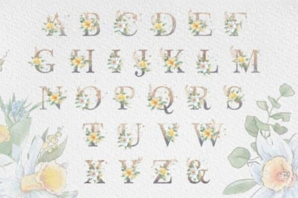 kit digital alfabeto floral brilhante arquivo digital alfabeto floral brilhante