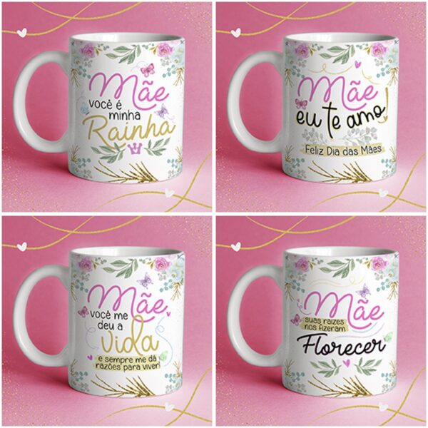 Kit Digital Alfabeto Floral Especial Dia das Mães + Frases