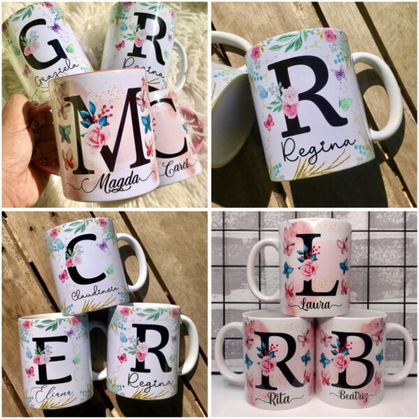 Kit Digital Alfabeto Floral Especial Dia das Mães + Frases